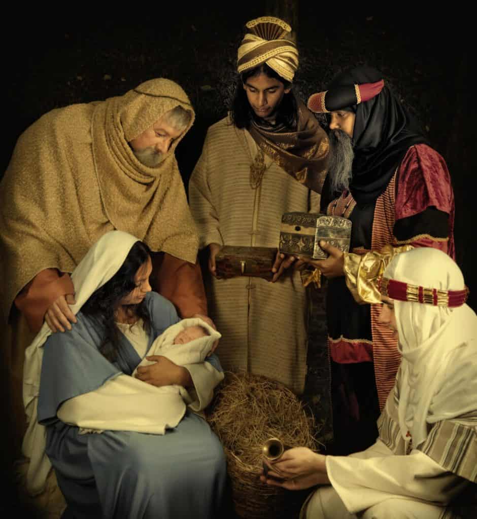 Living nativity scene in a manger holiday activities for seniors adults. christmas activities for seniors