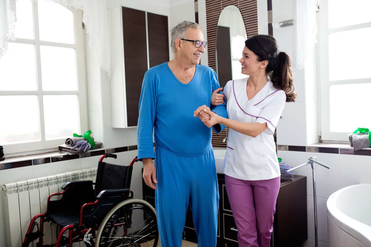 Home health aide services include the caregiver providing mobility