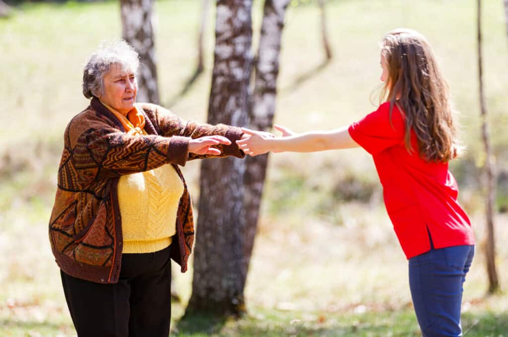 senior home companion can help with light exercising