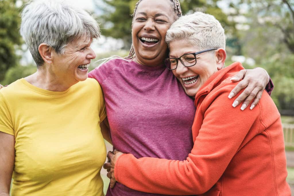 senior women having a moment to appreciate age and beauty quotes