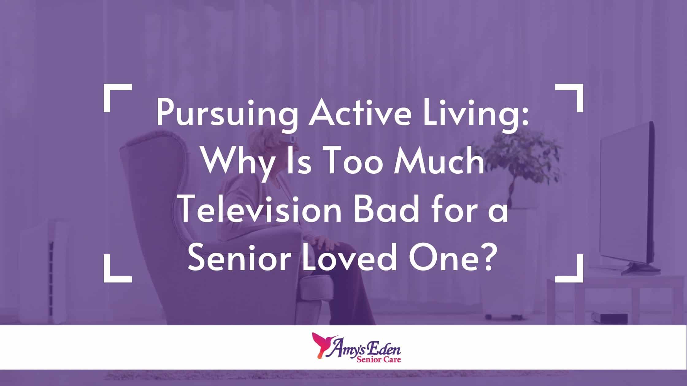 Pursuing Active Living Why Is Too Much Television Bad for a Senior
