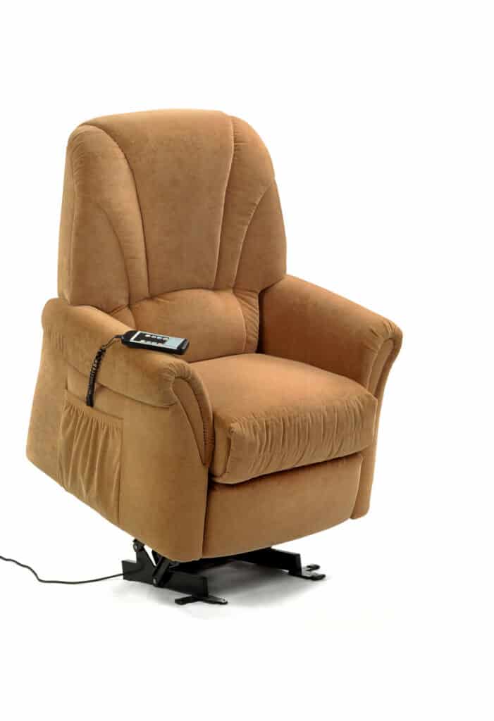 a lift chair recliner-elder care equipment where your loved one can relax enjoying their favorite hobby