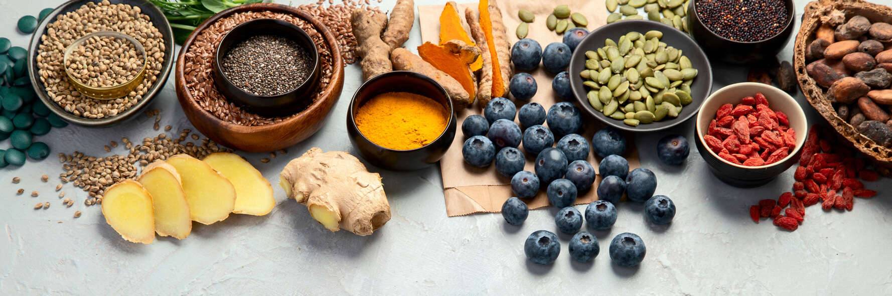 ginger, pumpkin seeds, and blueberries | great diabetics super foods