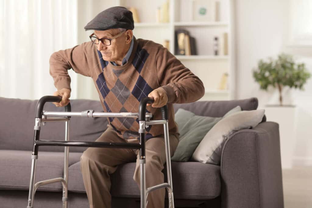 Elderly man with mobility issues - incontinence care for the elderly
