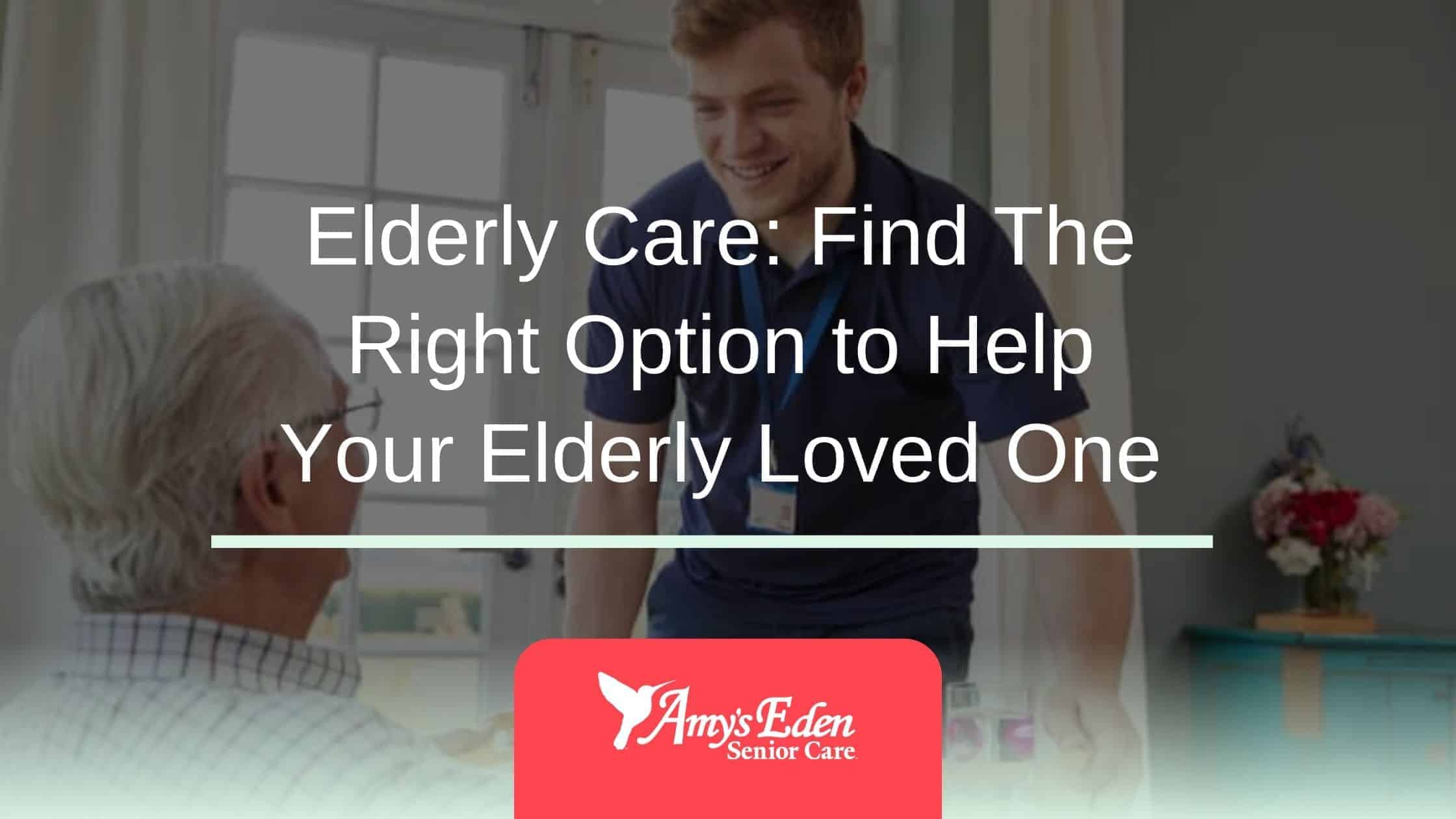 Elderly Care: Find The Right Option to Help Your Elderly Loved One