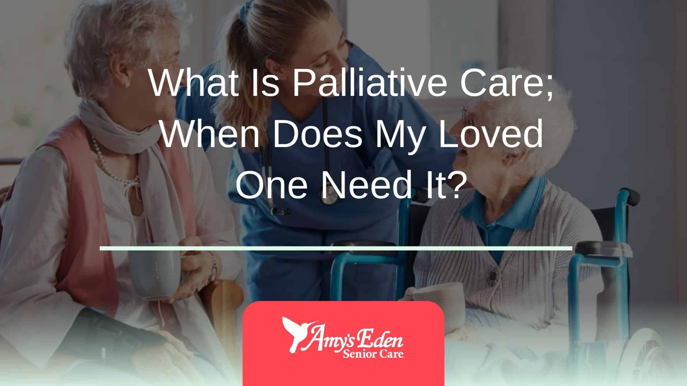 What Is Palliative Care; When Does My Loved One Need It?