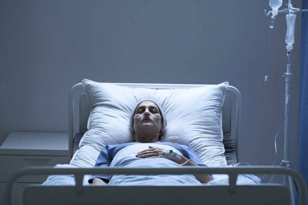 a patient undergoing hospice dying process