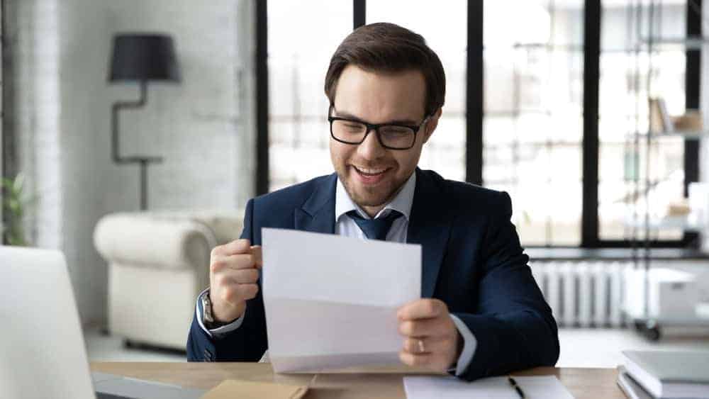 a happy doctor of physical therapy degree student after receiving his recommendation letter