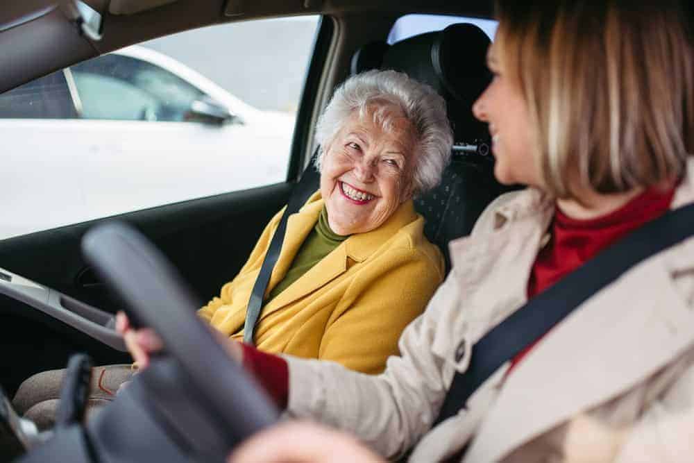 A granddaughter driving her grandmom to her doctor’s appointment | home health services