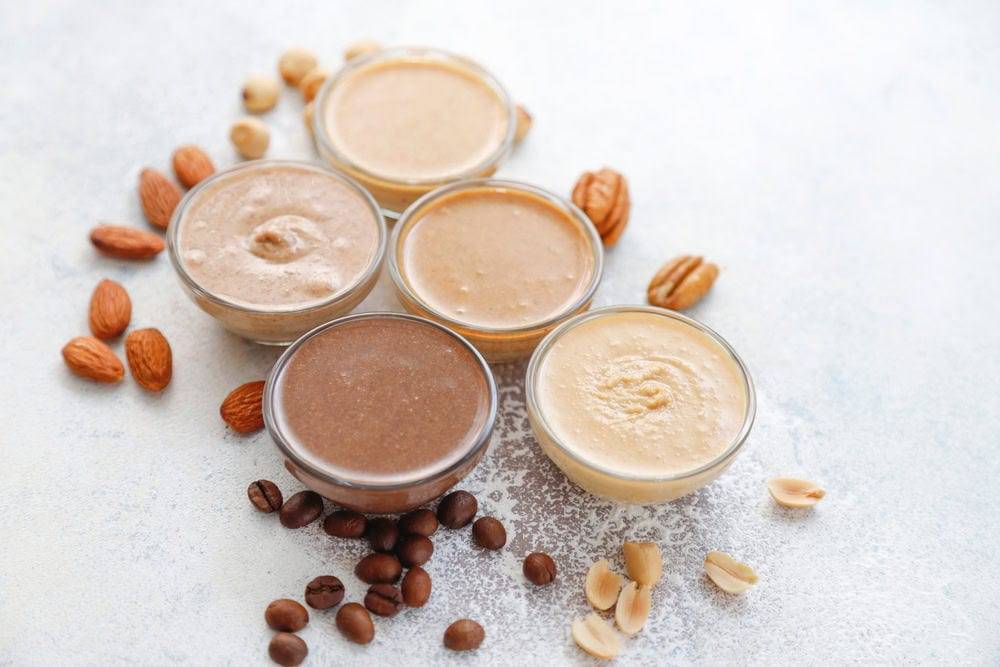 bowls with nut butter to add to ensure nutritious recipes