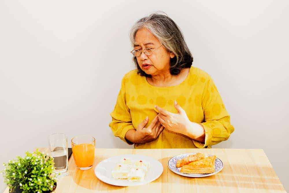 senior woman experiencing food-related problems I ensure recipes can help