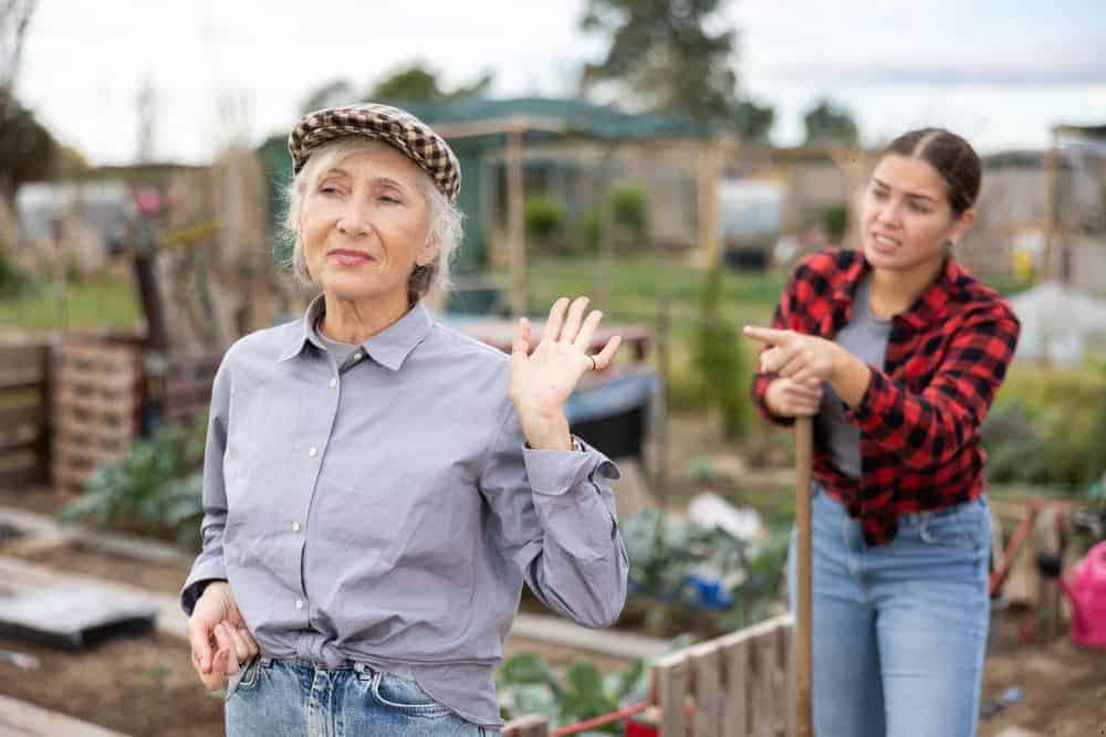 an older and a younger woman having a conflict