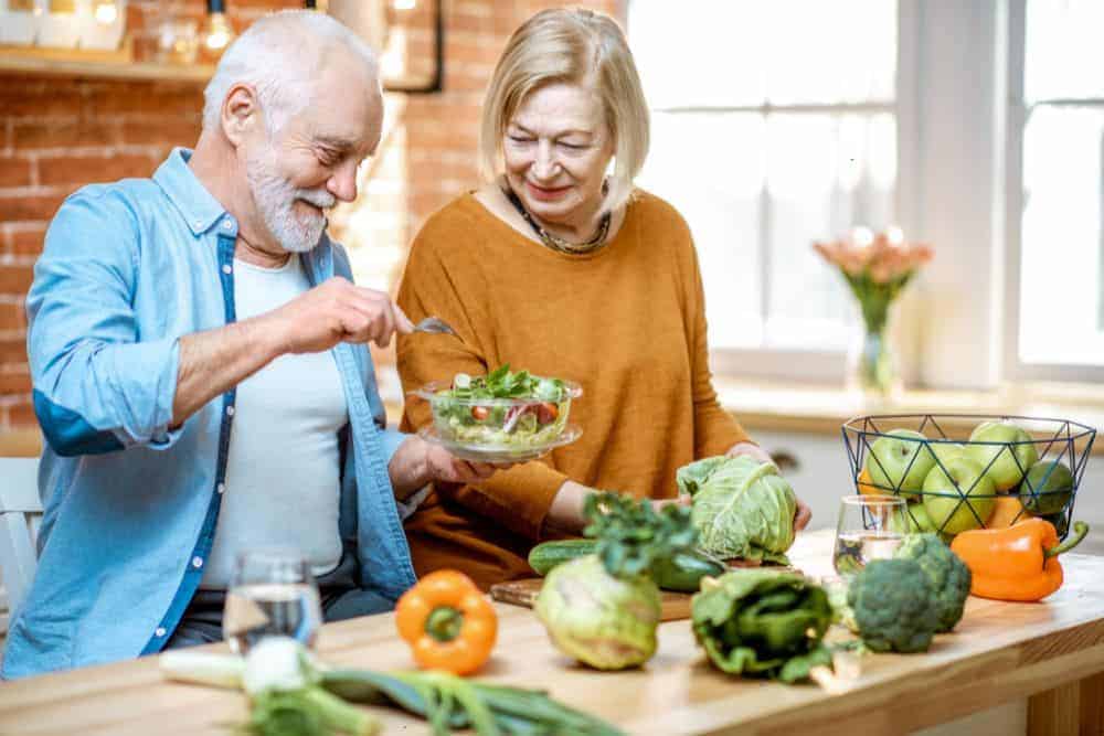 a group of seniors promoting healthy eating