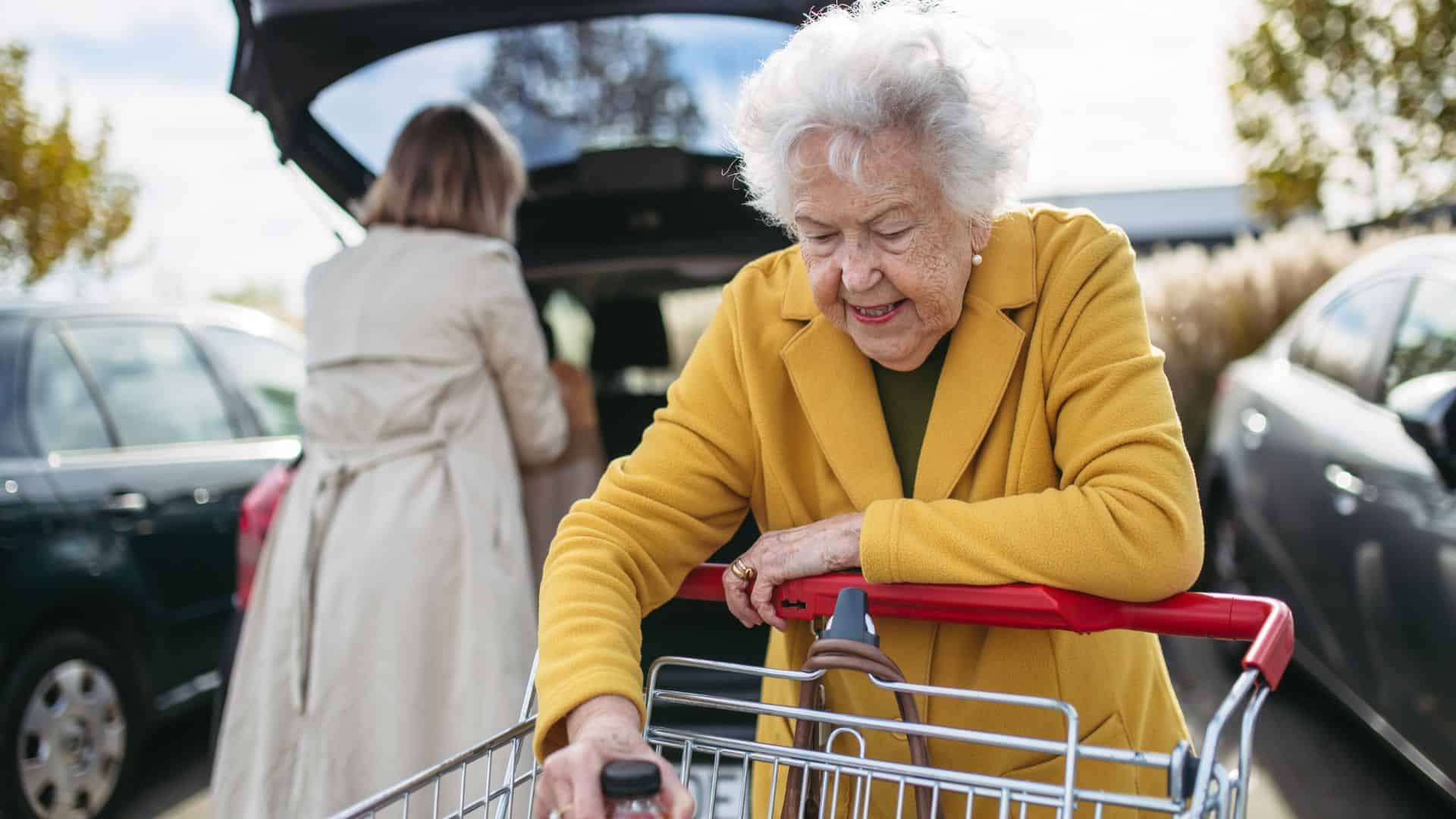 senior parent and her daughter after shopping together