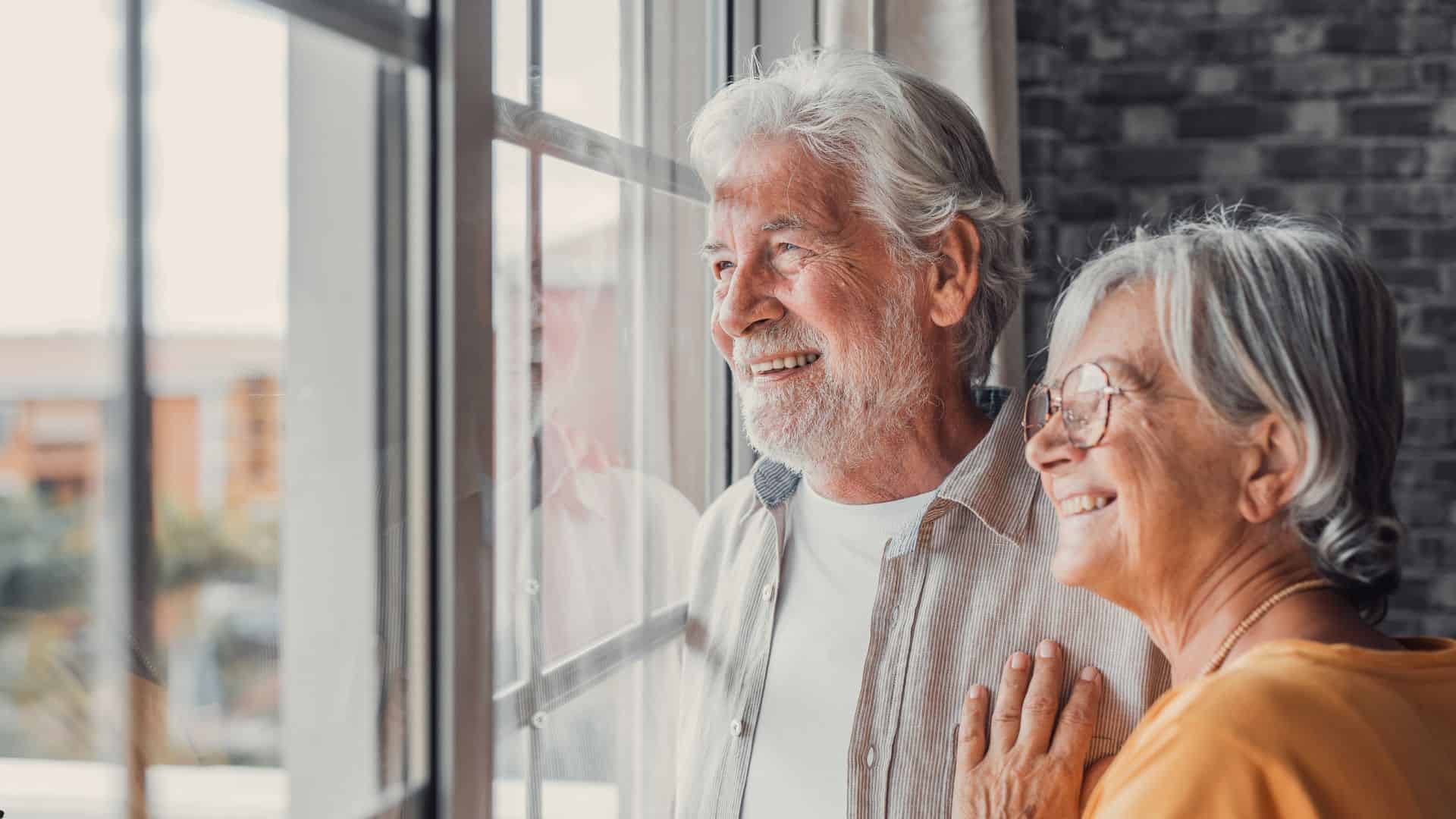 a senior couple making plans for their care