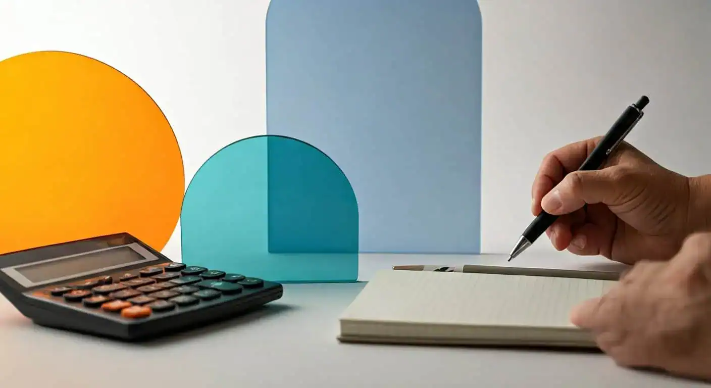 A calculator and notepad used for planning the cost of memory care in Reno, Nevada.