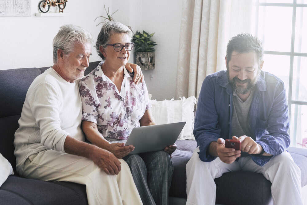 A family discussing personalized care assisted living options in Reno, NV.