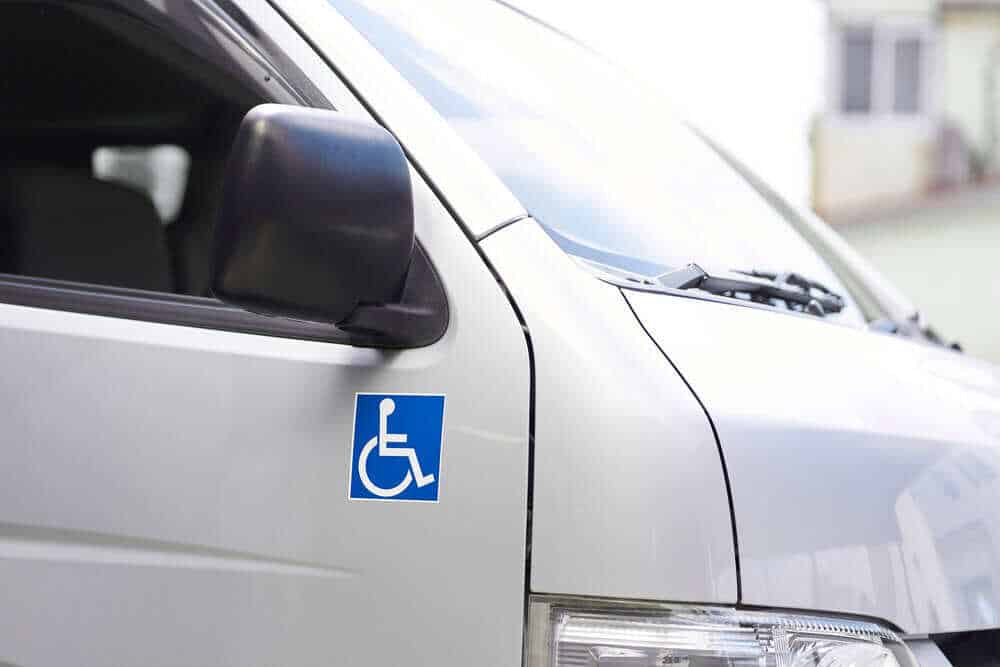 A wheelchair accessible van for seniors parked at a medical clinic in Northern Nevada.